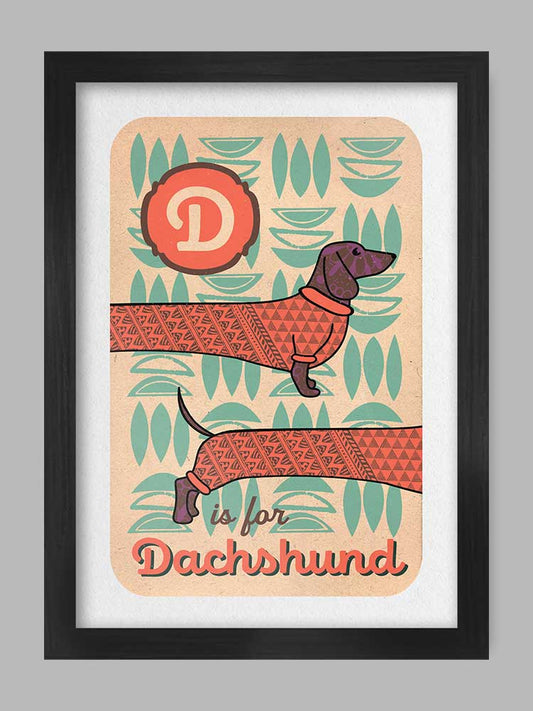 D is for Dachshund Poster Print