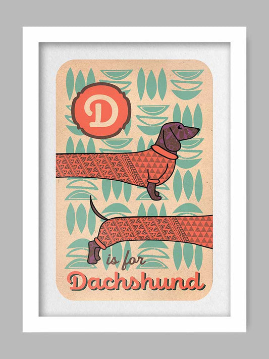 D is for Dachshund Poster Print