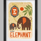 E is for Elephant Poster Print