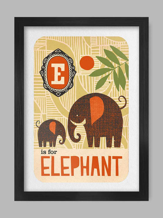 E is for Elephant Poster Print