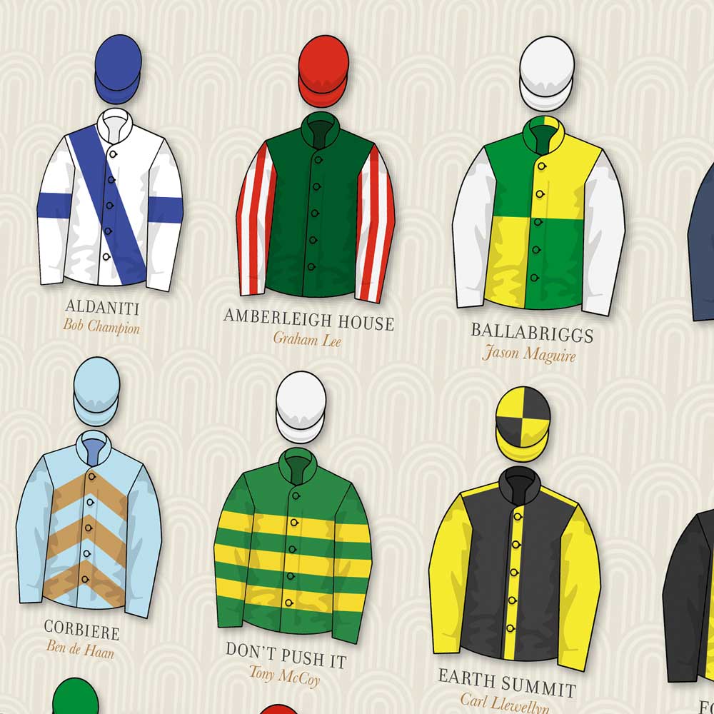 Grand National Memorable Winners - Horse Racing - A4 Poster Print