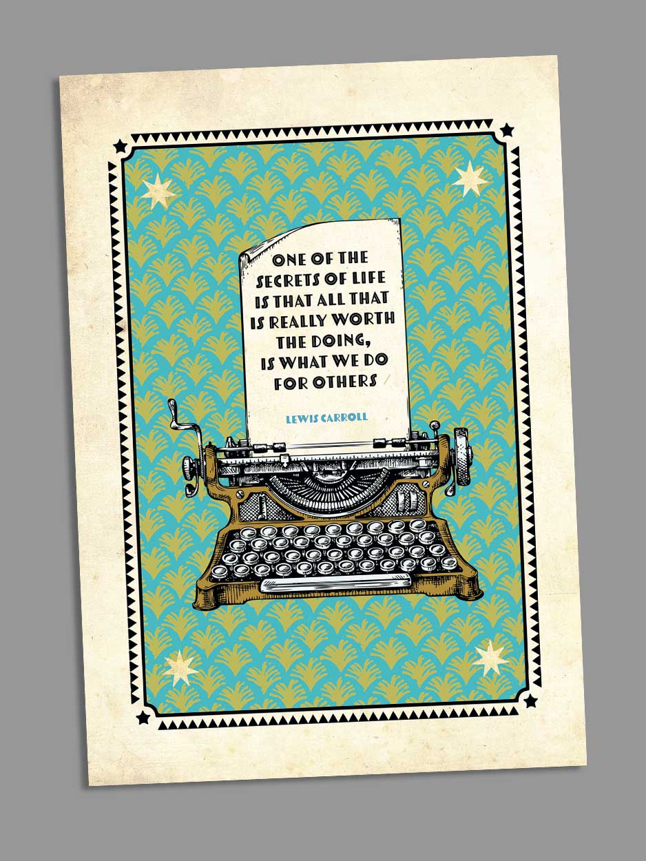 Lewis Carroll Literary Quote  -  Blank Greeting Card