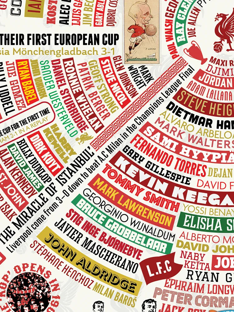 Liverpool Wheel of Fame - Football Print
