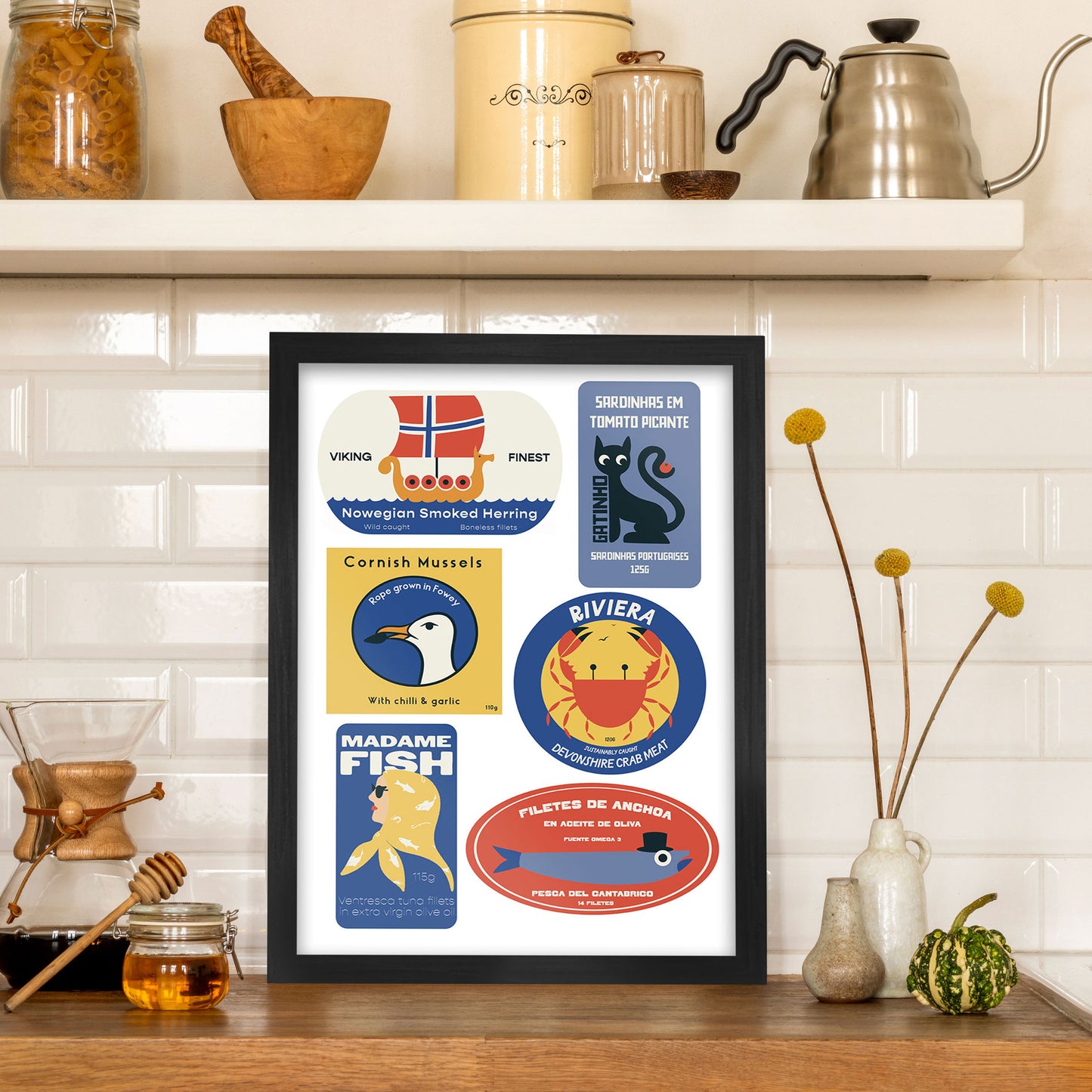 Mixed Tinned Fish Print