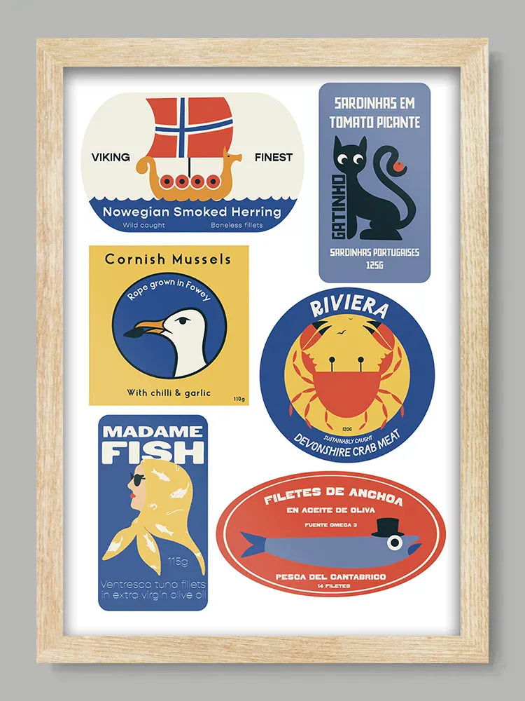 Mixed Tinned Fish Print
