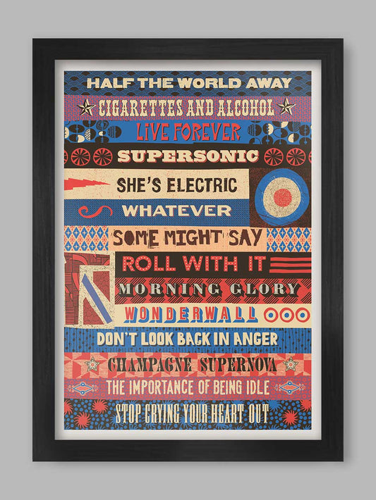 Definitely Glory - Oasis Typographic Music Poster Print