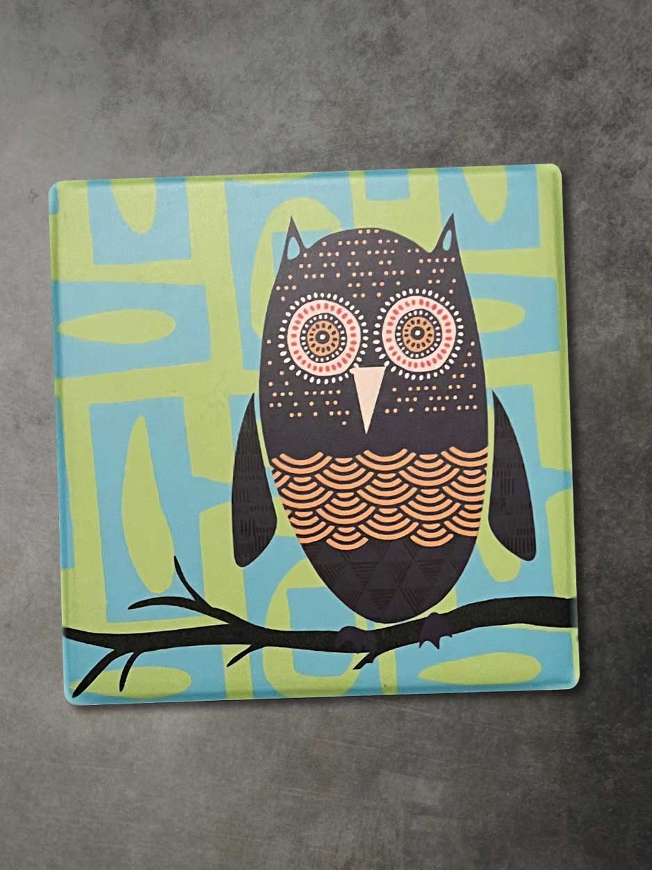 Owl Ceramic Coaster (PK6)