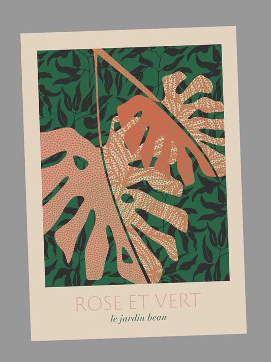 rose et vert greeting card