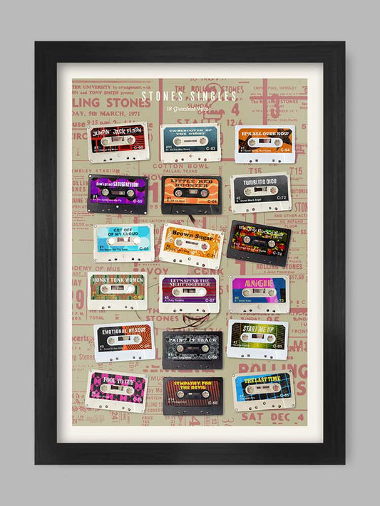 Rolling Stones Tapes - Cassette Music Poster Print