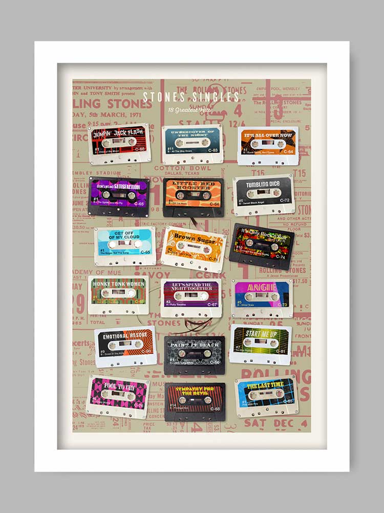 Rolling Stones Tapes - Cassette Music Poster Print