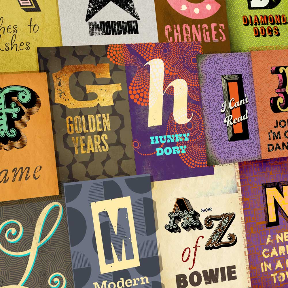 A-Z of Bowie - Music Print