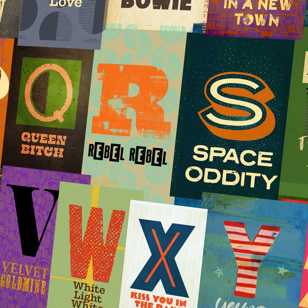 A-Z of Bowie - Music Print