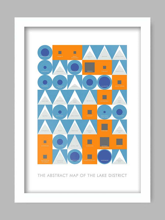 Abstract Map of the Lake District - Poster Print