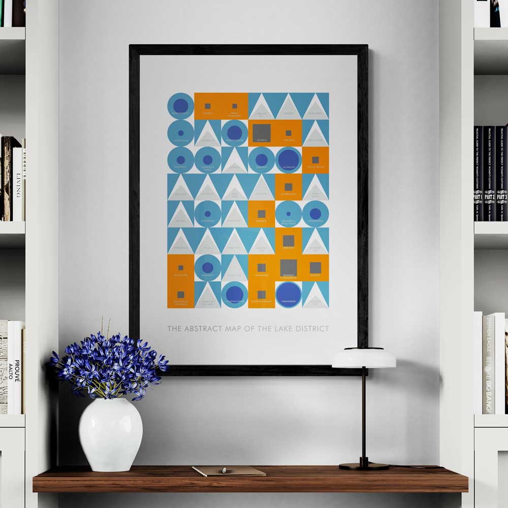 Abstract Map of the Lake District - Poster Print