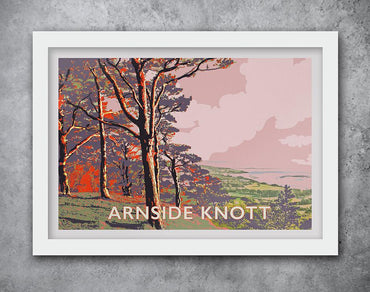 Arnside Knott Retro Style Poster Print