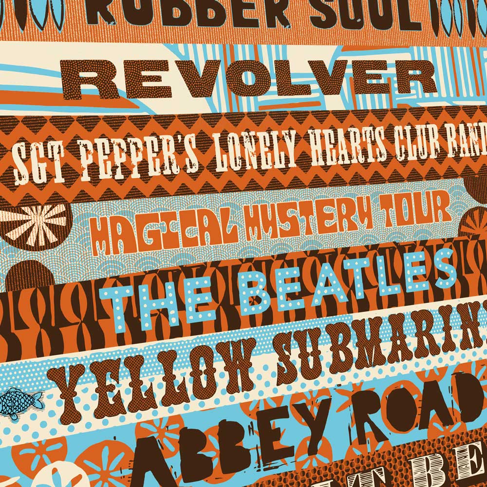 Beatles Albums Typographic - Music Print