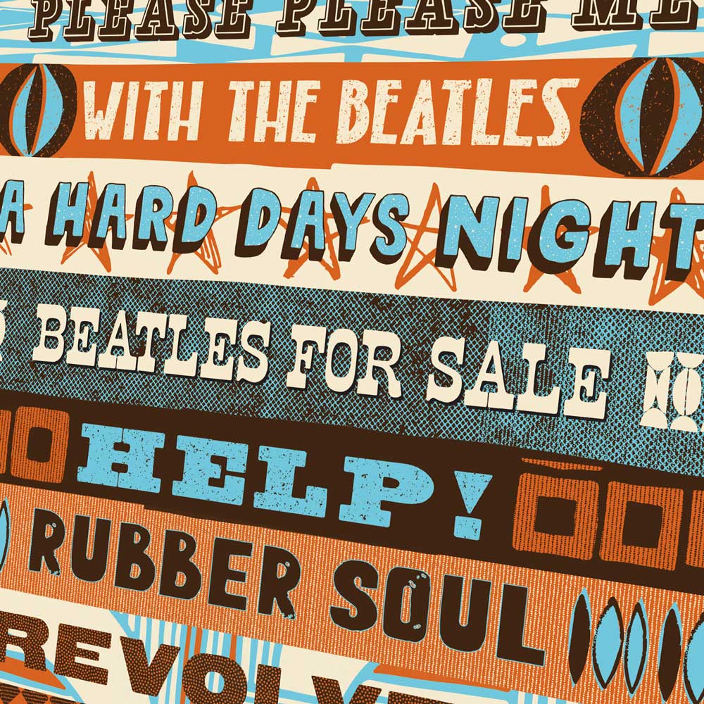 Beatles Albums Typographic - Music Print
