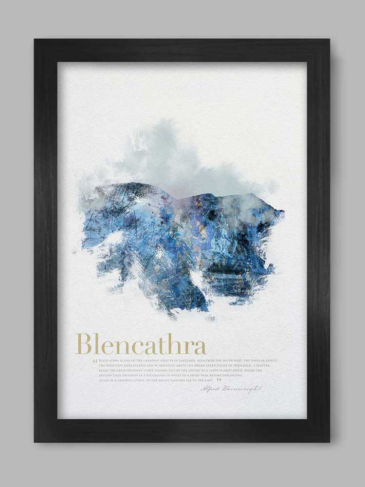 Blencathra in Wainwright's Words - Lake District Print