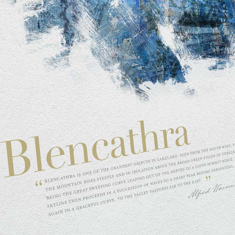 Blencathra in Wainwright's Words - Lake District Print