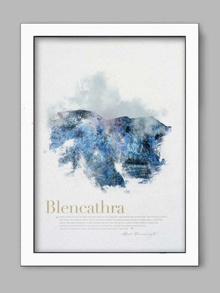 Blencathra in Wainwright's Words - Lake District Print