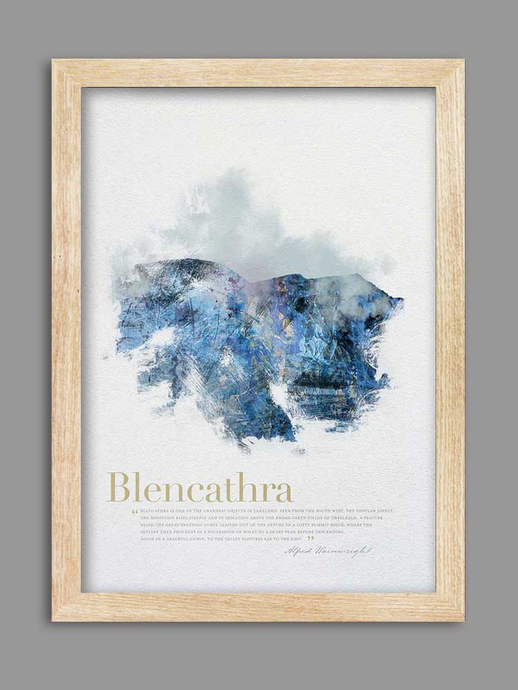 Blencathra in Wainwright's Words - Lake District Print