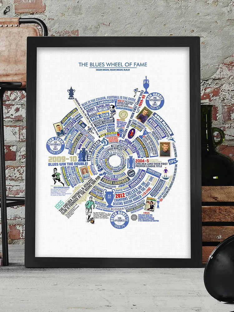 Blues Wheel of Fame - Chelsea Football Print