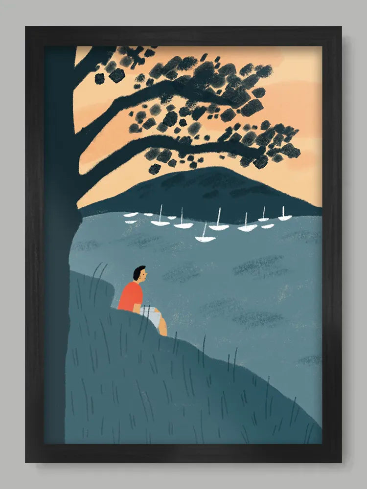 Watching The Boats Print