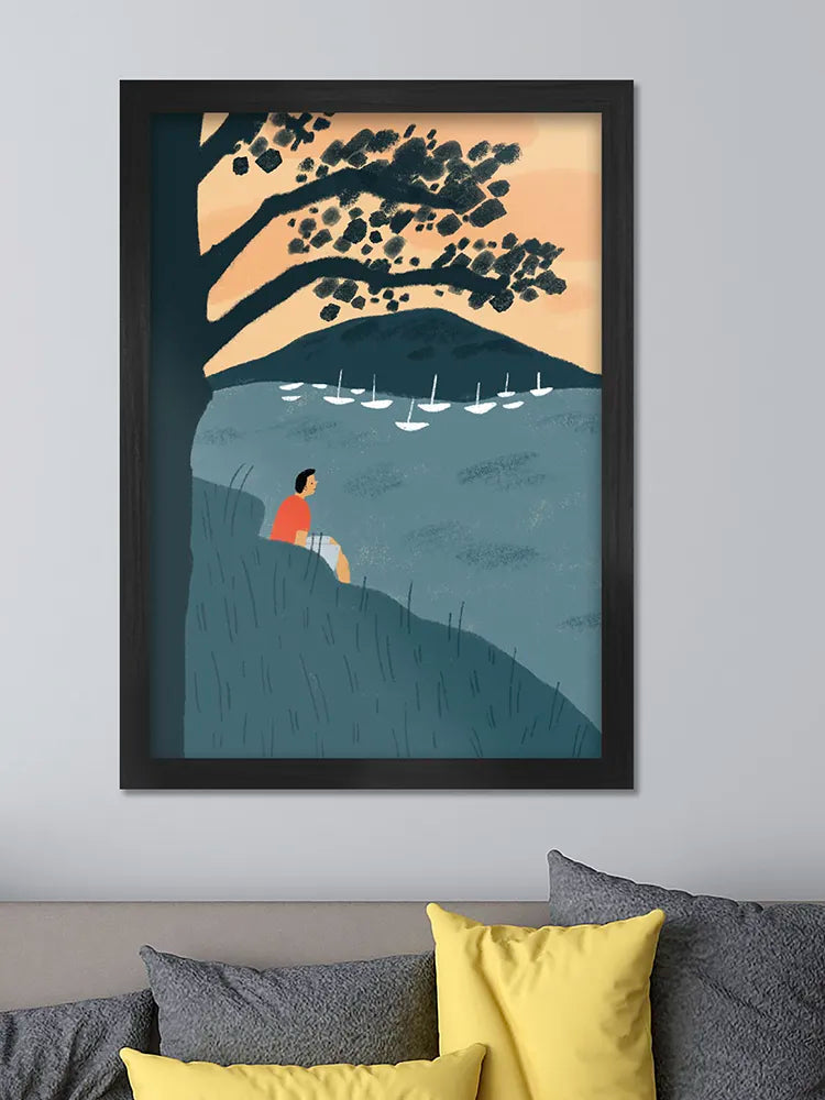Watching The Boats Print