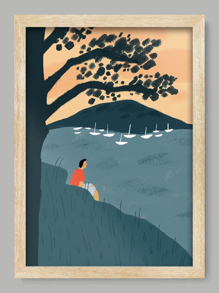 Watching The Boats Print