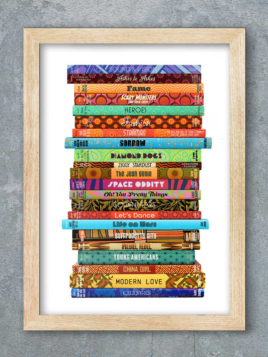Bowie by the book - Music Print