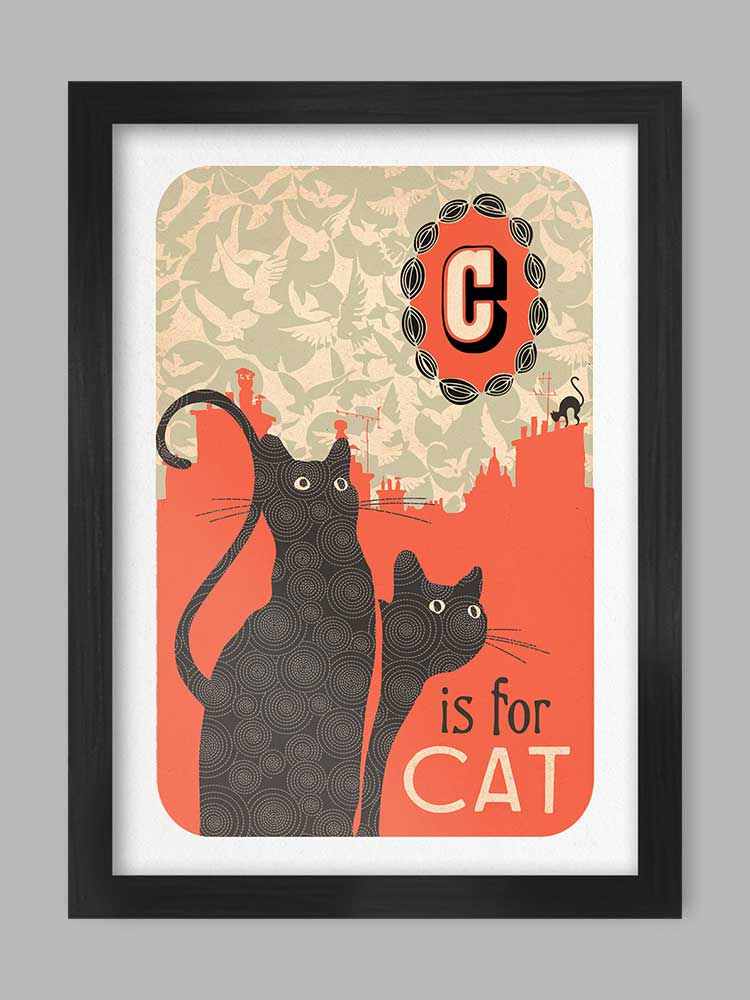 C is for Cat Poster Print