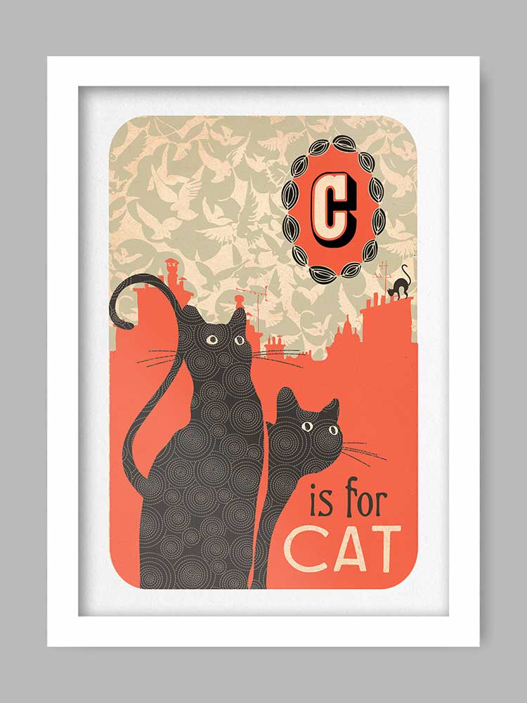 C is for Cat Poster Print