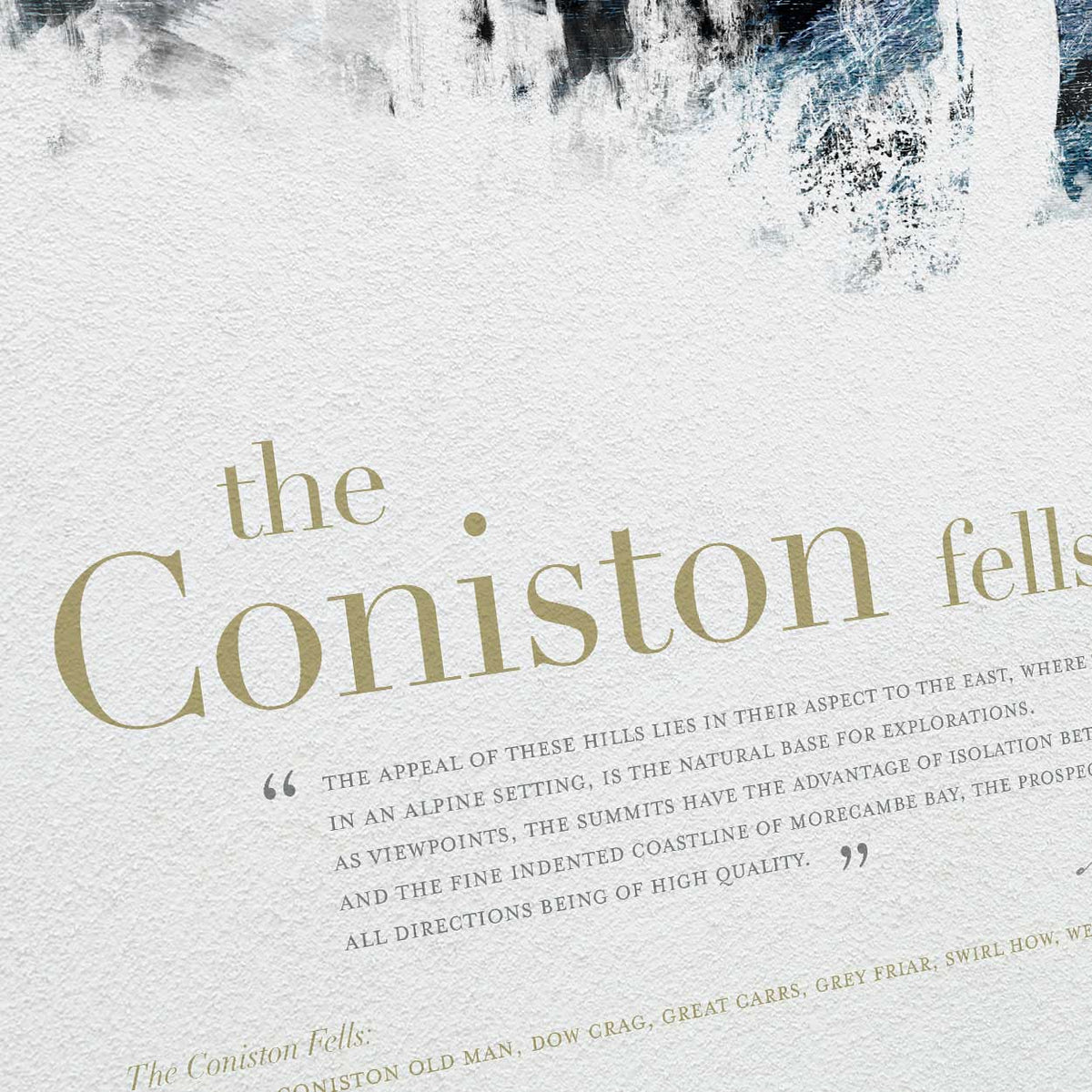 Coniston Fells in Wainwright's Words - Lake District Print