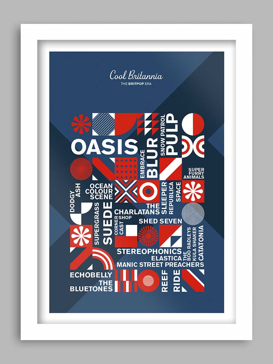 Cool Britannia Music Poster Print