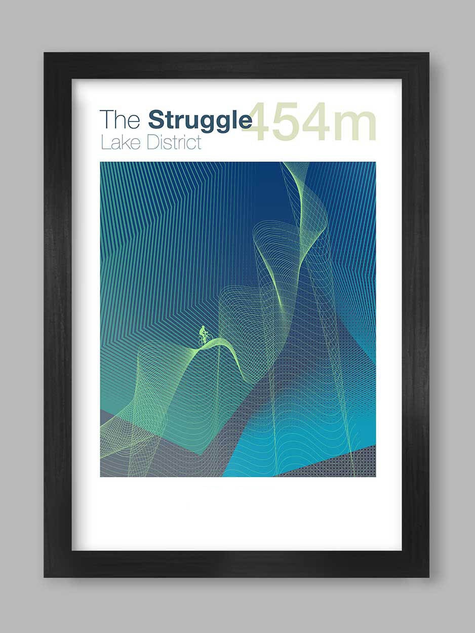 The Struggle - Cycling Climb Print