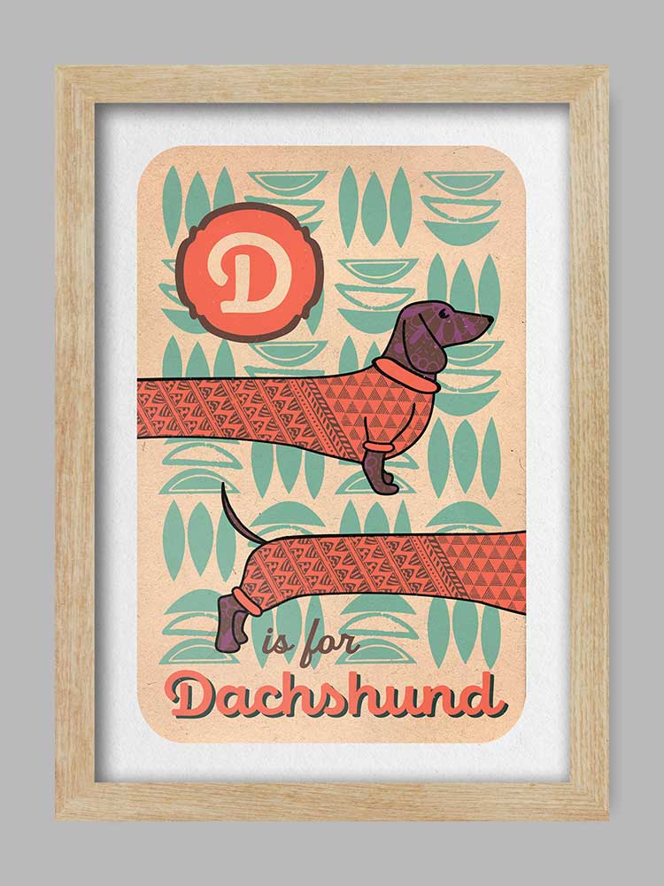 D is for Dachshund Print