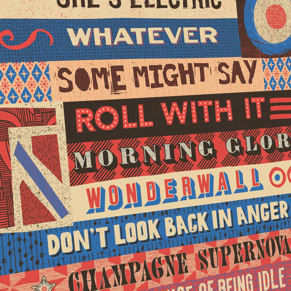 Definitely Glory - Oasis Typographic Music Print