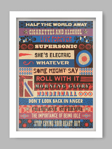 Definitely Glory - Oasis Typographic Music Print