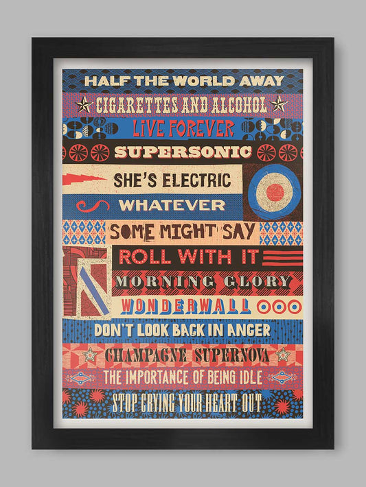 Definitely Glory - Oasis Typographic Music Print