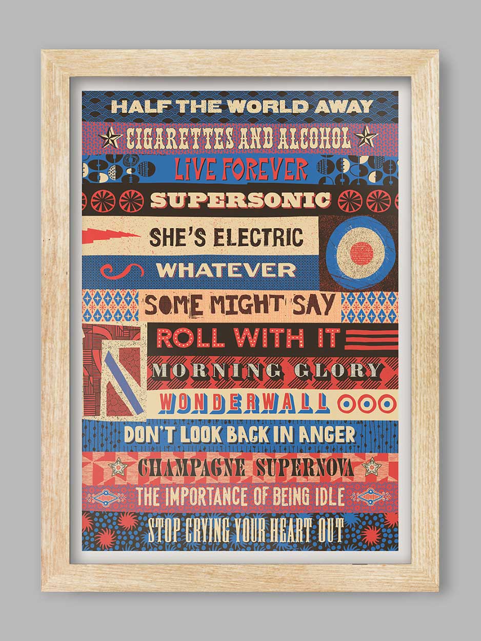 Definitely Glory - Oasis Typographic Music Print
