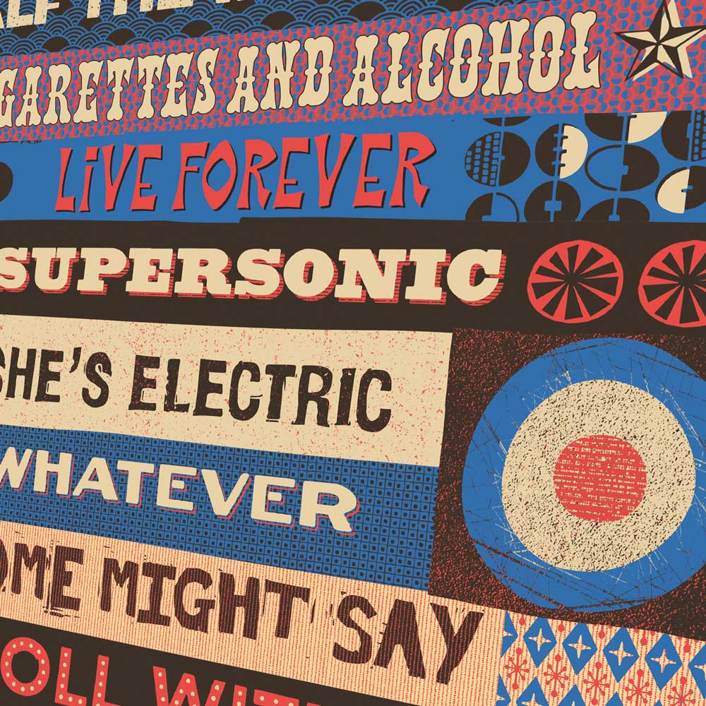 Definitely Glory - Oasis Typographic Music Print