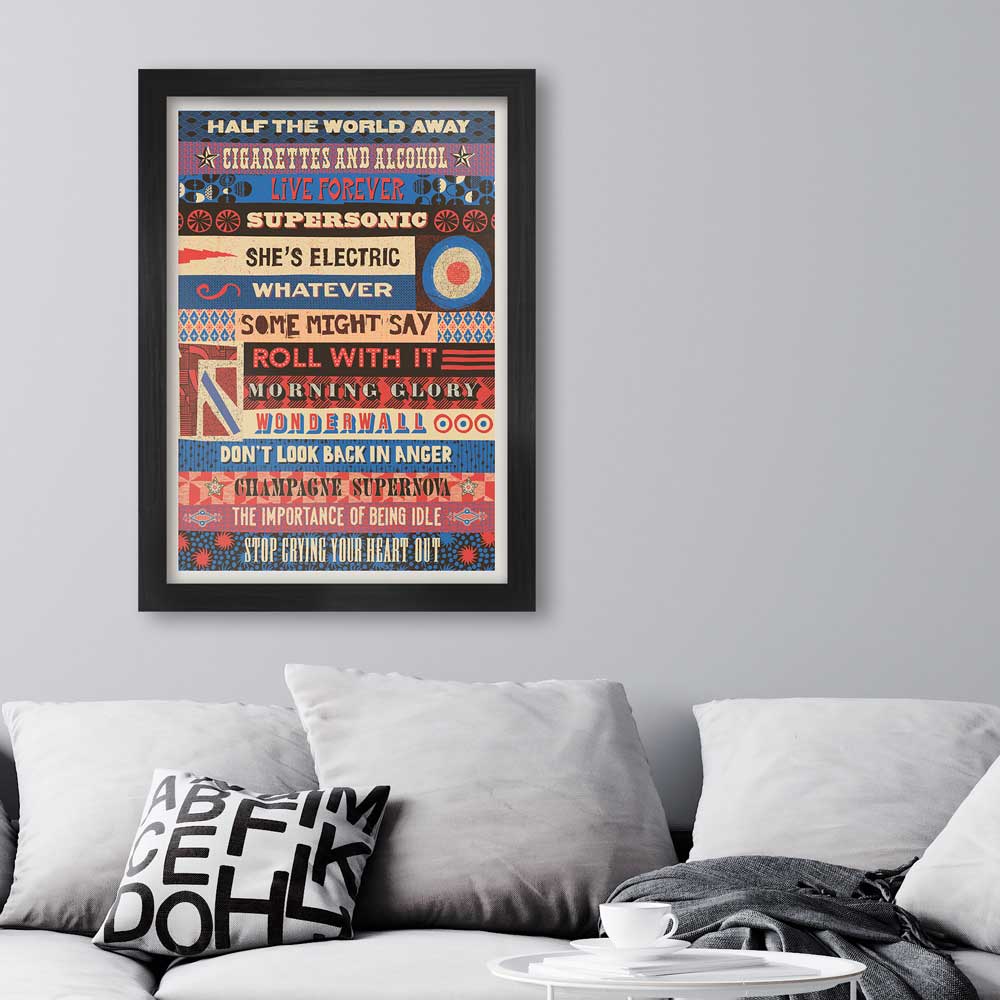 Definitely Glory - Oasis Typographic Music Print
