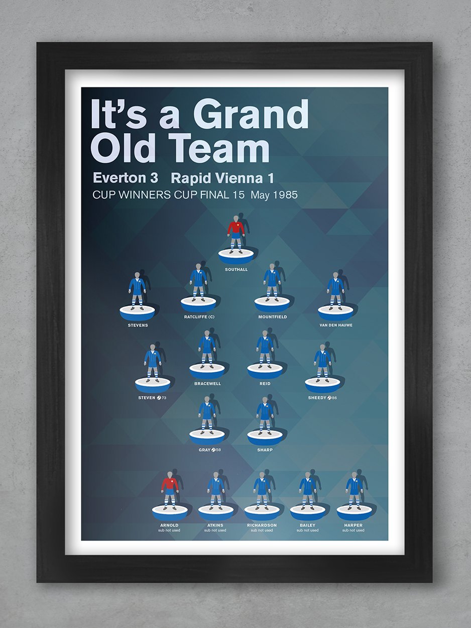 Everton 85, Cup Winners Cup - Football Print
