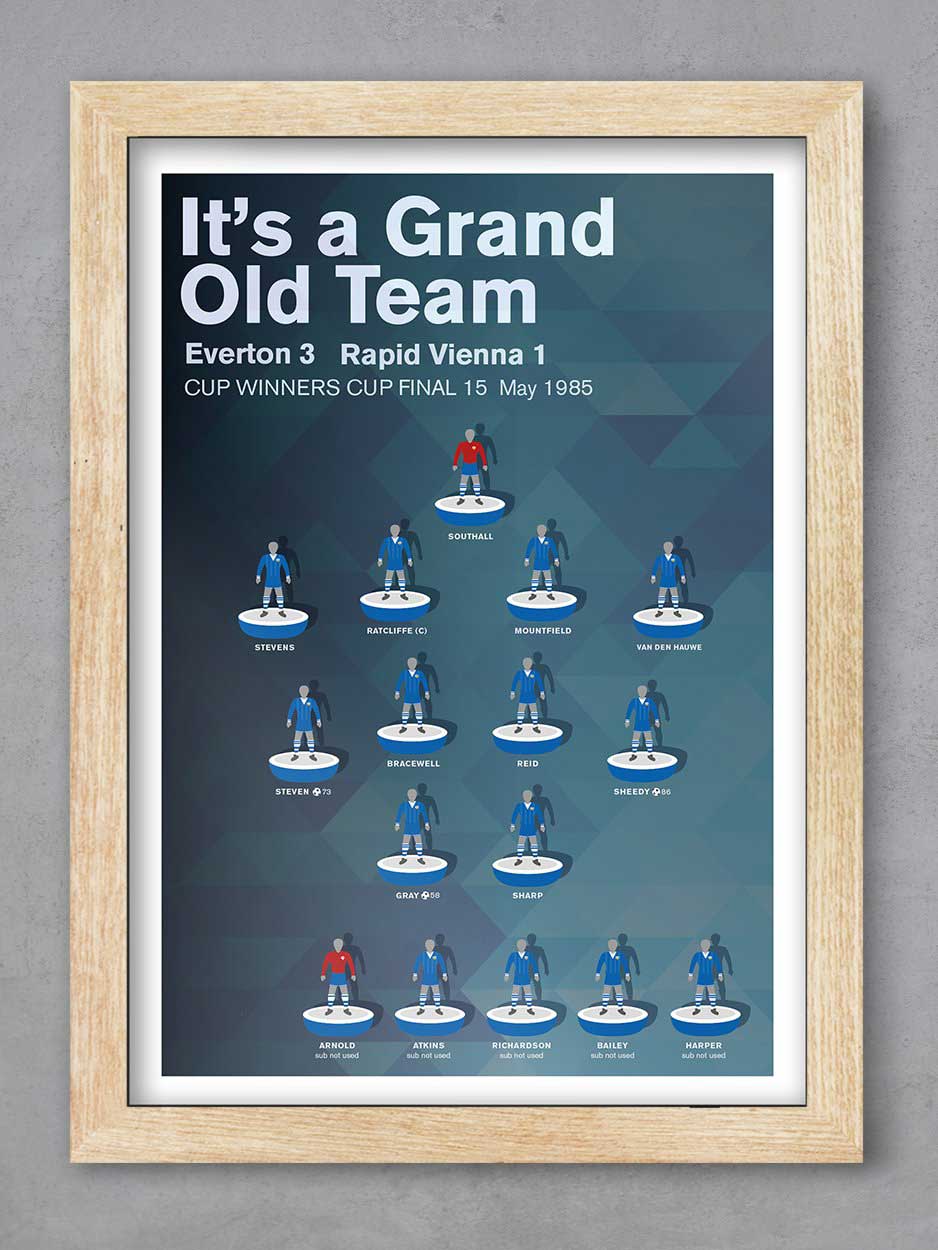 Everton 85, Cup Winners Cup - Football Print