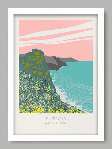 Exmoor National Park - Poster Print. Established in 1954, Exmoor takes in Northern Devon, including 55km of coastline.