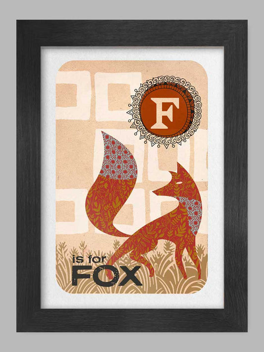 F is for Fox - A4 Poster Print