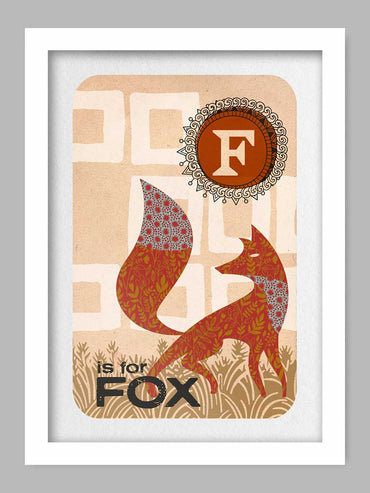 F is for Fox - Poster Print