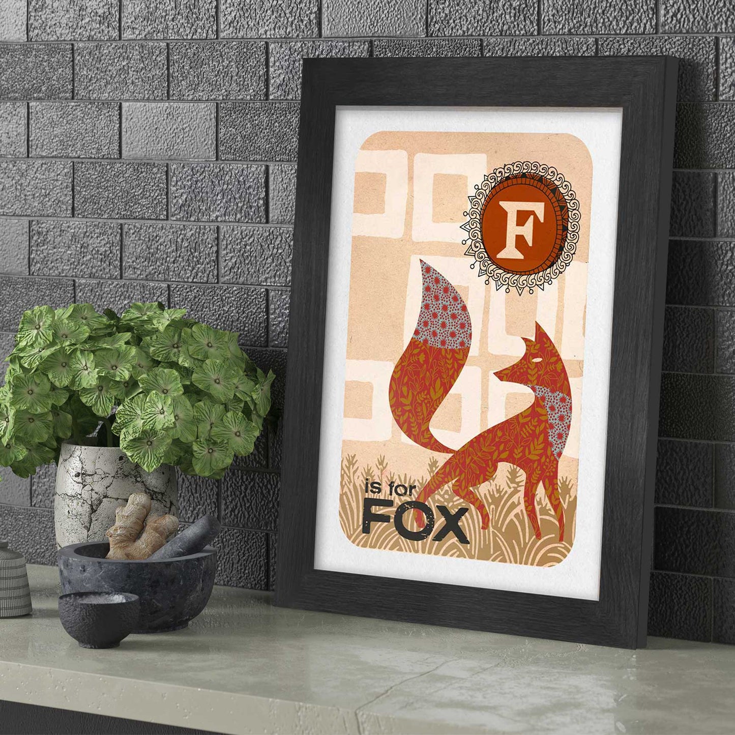 F is for Fox - Poster Print