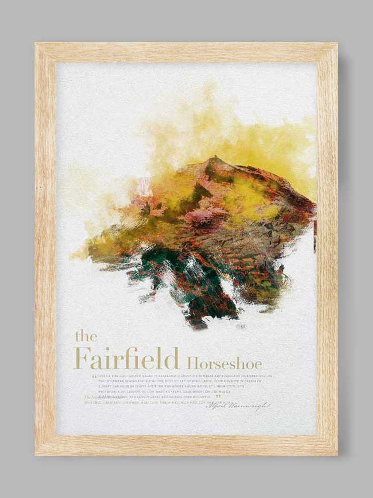 Fairfield Horseshoe in Wainwright's Words - Lake District Print
