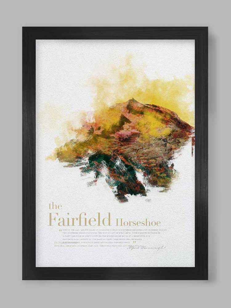 Fairfield Horseshoe in Wainwright's Words - Lake District Print